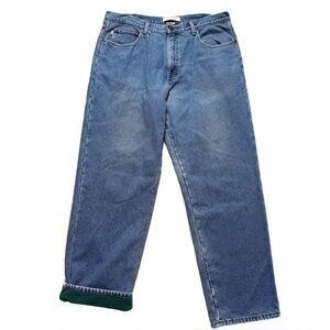 VTG 90s LL BEAN Men's Double L Fleece Lined Relap Fit Jeans 36 x30